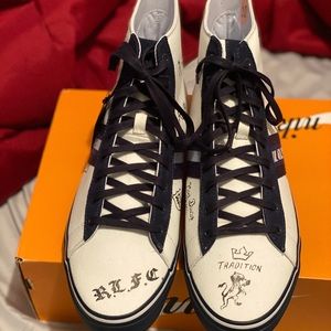 Ralph Lauren Polo shoes high top white dark blue